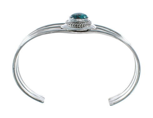 Turquoise Navajo Sterling Silver Tear Drop Cuff Bracelet X10393